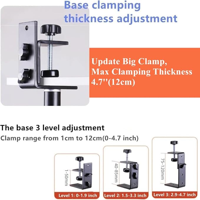 Adjustable Long Arm Projector Ceiling Mount Stand, Universal Desktop Overhead Camera Mount, Metal Projector Hanging Mount for Aurzen Nebula XGIMI AuKing and Most Mini Projectors, Webcams & Cameras
