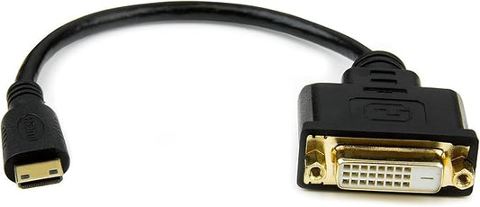StarTech.com 8in Mini HDMI to DVI-D Adapter M/F - 8 inch Mini HDMI to DVI Cable - Connect a Mini HDMI tablet or laptop to a DVI-D display (HDCDVIMF8IN)