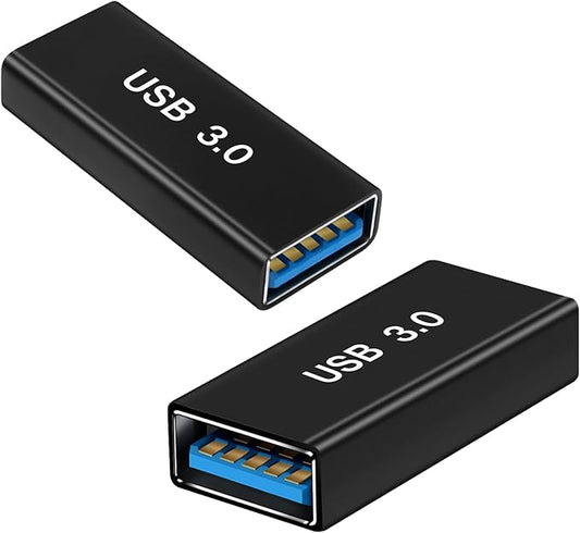 USB Female to Female Adapter (2 Pack), USB 3.0 to Type A Coupler for Connecting Two USBA Male Ends Converter Devices, Extender Connector, USB3.0 Expansion Adapters