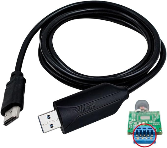 USB to HDMI Adapter with chip 4.92FT Cable，USB 3.0 & 2.0 to HDMI 1080P Video Audio Converter for PC, Laptop to Monitor，HDTV Support Android,XP/7/8/10,MAC OS