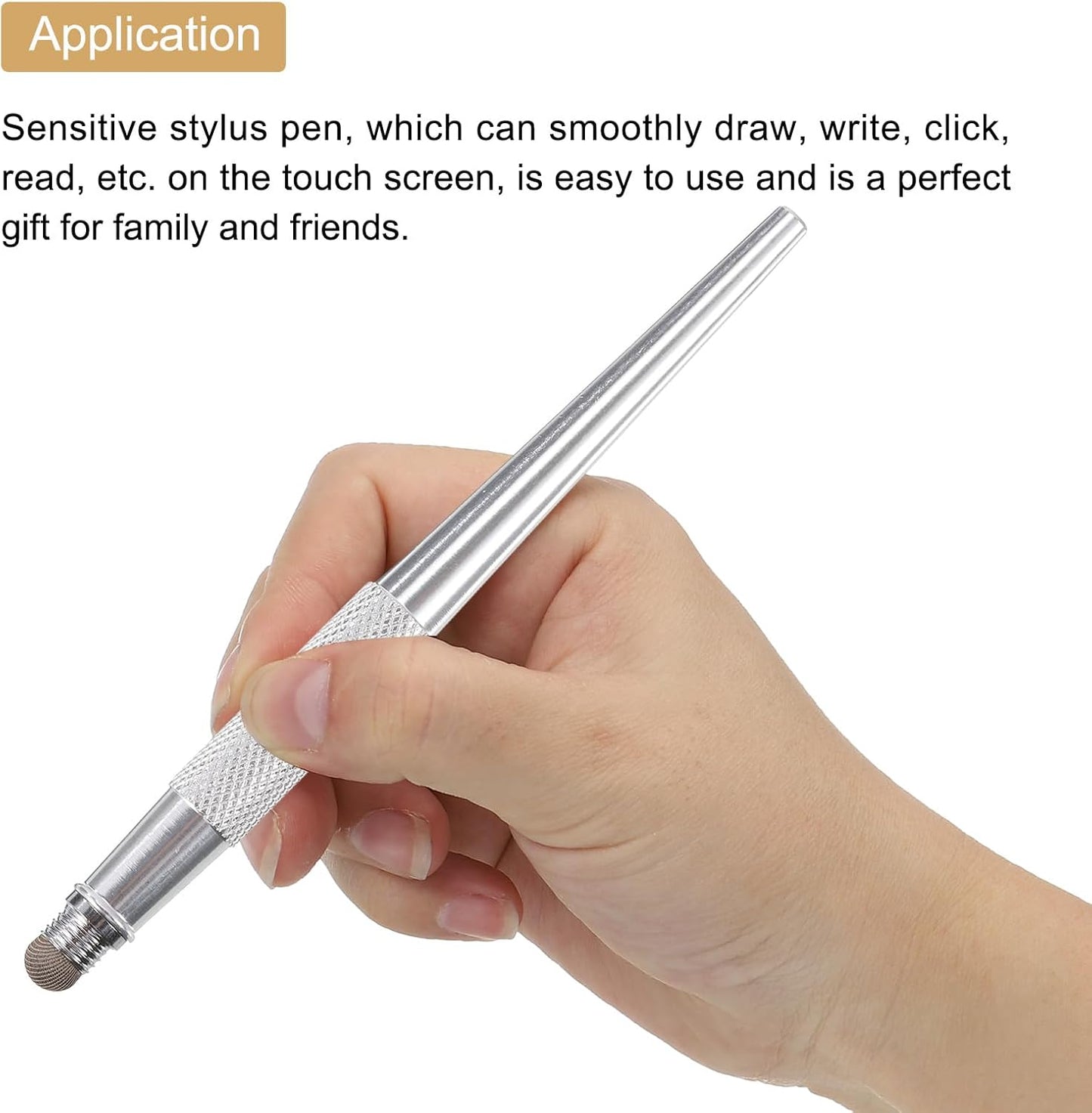 MECCANIXITY Stylus Pens for Capacitive Touch Screens, 2 in 1 Fine Point Disc & Fiber Tips, Silver