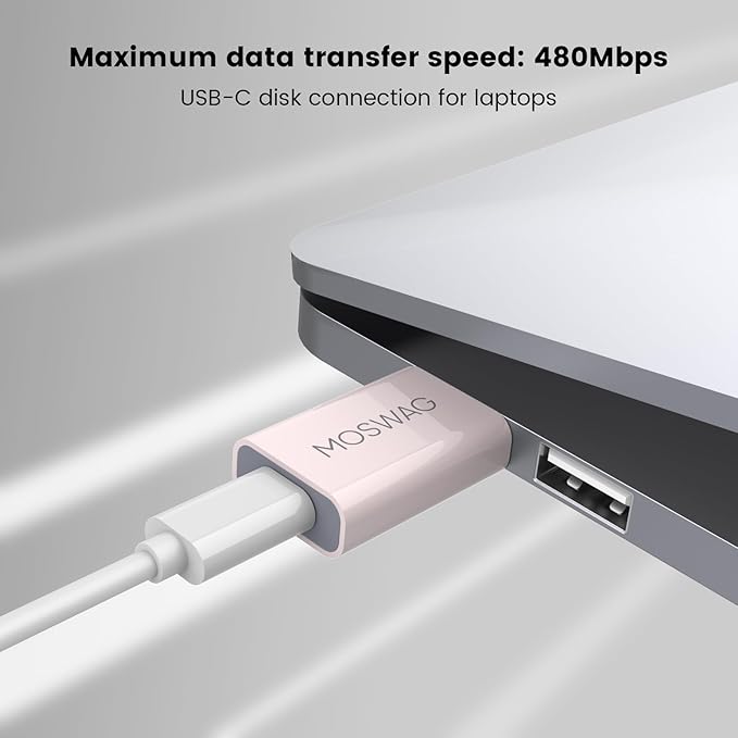 MOSWAG USB C Female to USB Male Adapter, USB C to USB Adapter Compatible with Apple MagSafe Charger, Watch Series Ultra/8/7/se, iMac, MacBook Pro, MacBook, Laptops, PC, Computers and More
