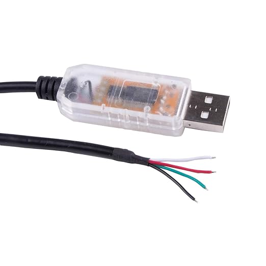 USB to RS485 Serial Cable FT232RL Chipset Data Adapter Converter Cable Compatible for USB-RS485-WE-1800-BT Support Win7 8 10 XP Android Mac Linux (Transparent USB Housing)