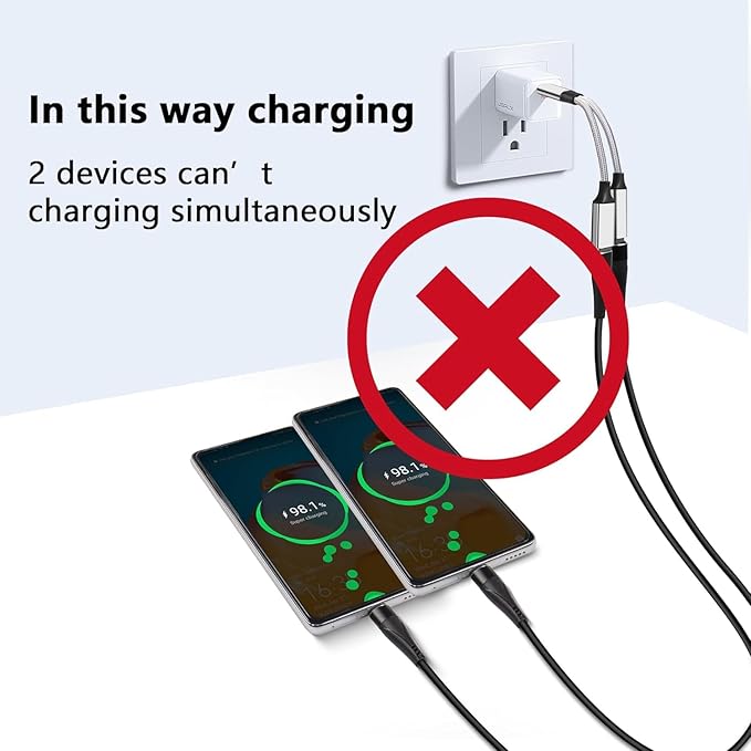 GELRHONR USB C OTG Charging Adapter, 2 in 1 USB-C Splitter, Short Type C Charging Cable with USB Female and C Female, for Most Type-C Phones, Laptops,Tablet,USB Fan,Printer (Silvery)