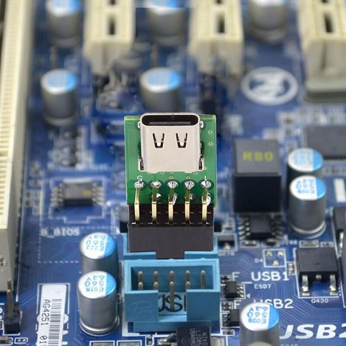 CY Adapter Single Port USB 3.1 Type C USB-C Female to USB 2.0 Motherboard 9pin 10pin Header Adapter PCBA 480Mbps