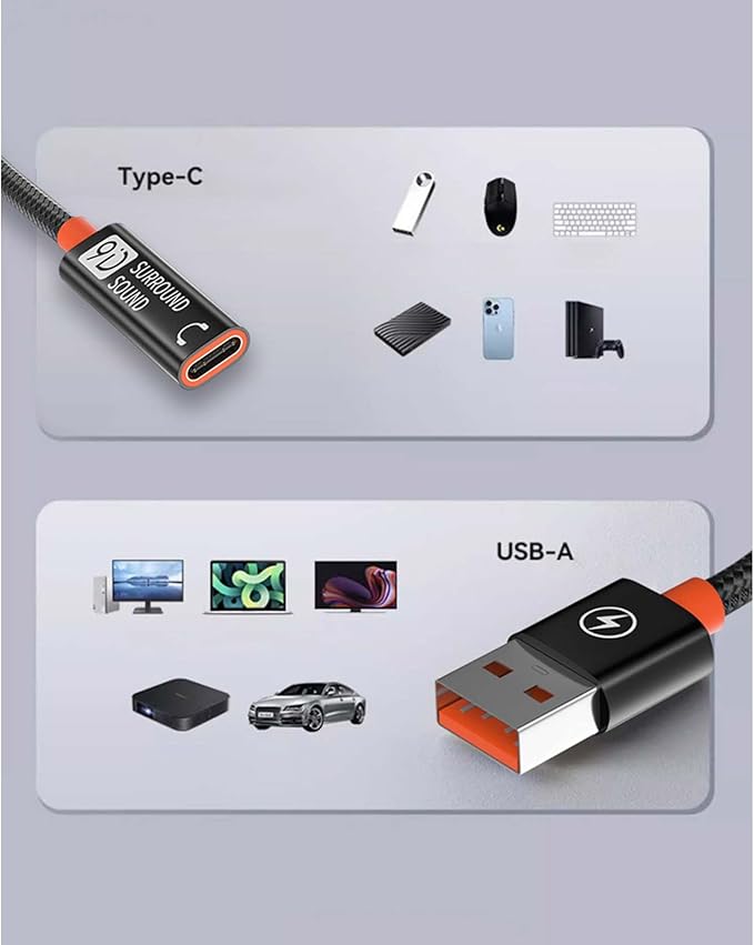 USB C Female to USB Male Adapter 3.3Ft, Type C to A Charger Cable, Upgraded Type C to USB Male Adapter High-Speed Data Transmission for Laptop, Charger, Power Bank, U Disk