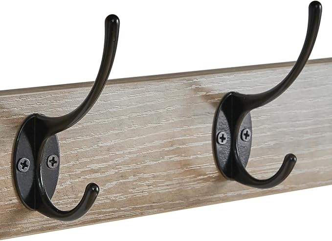 YMYNY Coat Rack Wall Mount with Shelf, 2 Pack 23.6" Coat Hooks Wall Mount, Wall Hooks for Hanging, Coat Hanger Wall Mount, Hat Rack for Wall, Towel Hooks for Bathrooms, Silver Gray UHWS004Y-2