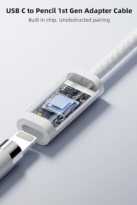 AreMe USB C to Pencil Adapter Cable for Apple Pencil 1st Generation, Type C Male Pencil Charging Dongle Connector Only Compatible with iPad 10th/11th A16 2025 Gen, 0.5M