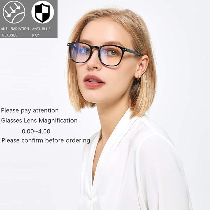 Henotin 3 Pack Blue Light Blocking Reading Glasses,Spring Hinge Computer Readers for Men Women,Anti UV Ray Filter Eyeglasses (3 Pairs Black, 3.50)