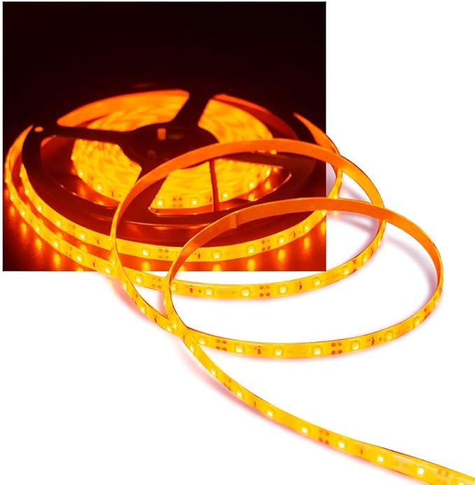 XINKAITE Waterproof Led Strip Lights 16.4 Ft (5M) 300leds 60leds/m White Flexible Tape Lighting Tape Lights for Boats, Bathroom,Mirror,Ceiling and Outdoor, Power Supply not Included (Orange)