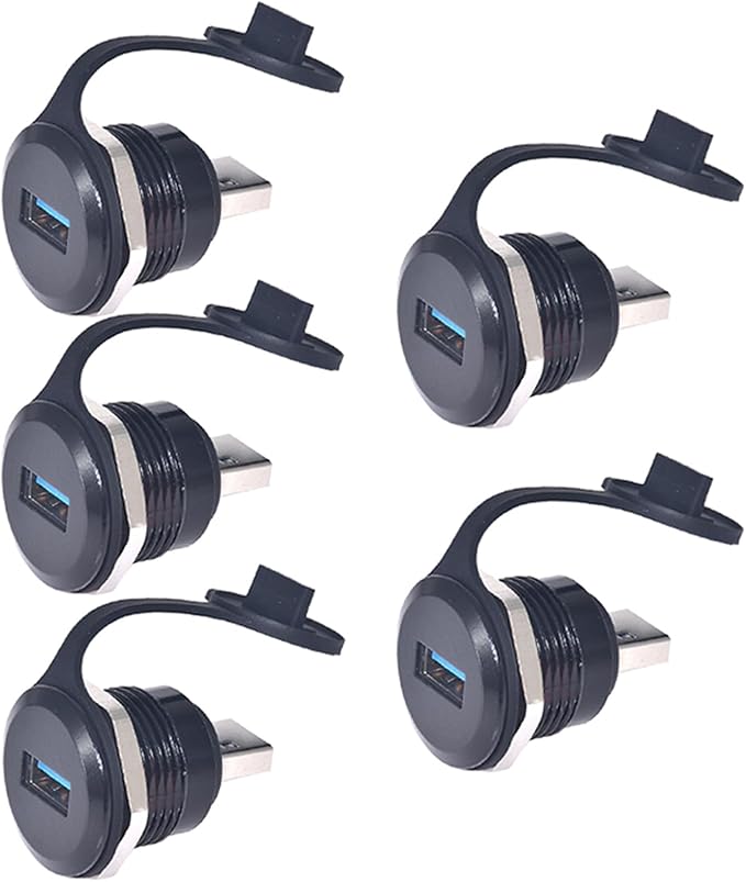 PENGLIN 5PCS USB3.0 Adapter, USB-A Male to Female Converter Extender Connector, USB Panel Mount Connector Compatible with Laptop Computer Hard Drive Printer Camera