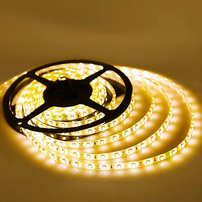 XINKAITE Led Strip Lights Warm White - 16.4ft Led Tape Light 12 V DC SMD 3528 Waterproof Flexible LED Light Strips for Boat, Home, Club, Bar and Outdoor Decoration(Power Adapter Not Included)