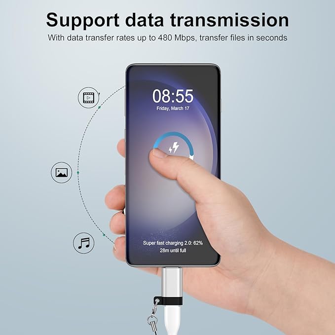 USB C to Micro USB Adapter, 4-Pack Type C Female to Micro USB Male Convert Connector Support Charge Data Sync Compatible with Samsung Galaxy S7/S7 Edge/S6/S6 Edge/J3/J7/Note 6/5/LG G4/Nexus 4/5/6