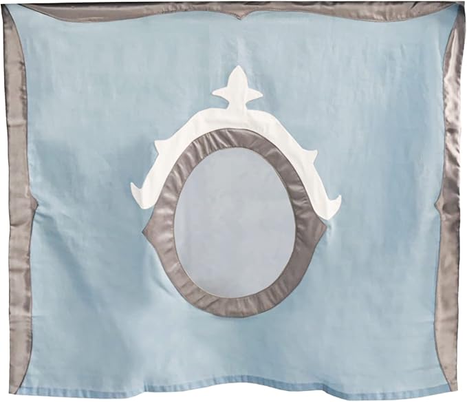 Max & Lily Underbed Curtain for Low Bunk/Loft Bed, Princess Play Privacy Set for Kids, 2 Panel Cotton Set for Bottom Bunk, Blue/Silver