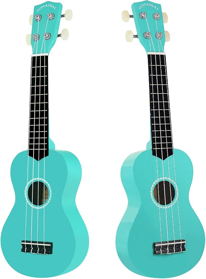 POMAIKAI Soprano Ukulele Starter Wood Ukele Hawaiian Guitar Ukelele 21" Beginner and Students (Blue)