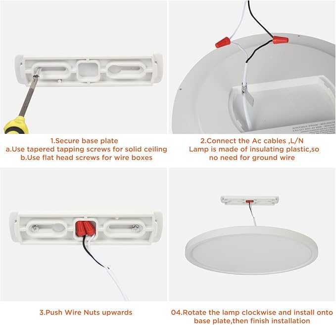 TALOYA Flush Mount Ceiling Light with Remote,3000K-6500K Adjustable,2000K Nightlight,12 Inch, Led Low Profile Ceiling Lights for Bedroom, Living Room, Kitchen, White
