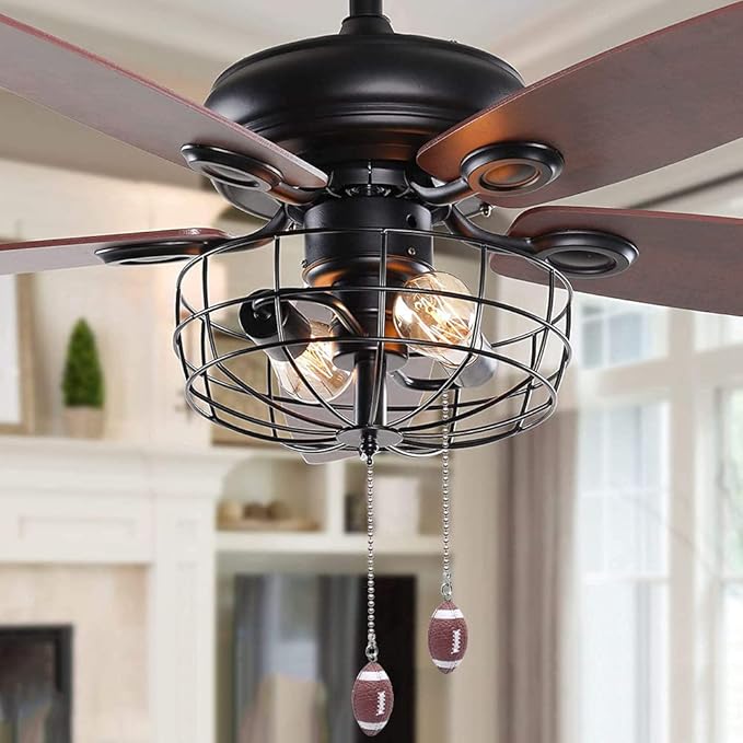 Ceiling Fan Pull Chain Extender - 12 Inch Pull Chain Connector for Lighting Fans, 2 Pack (Football)