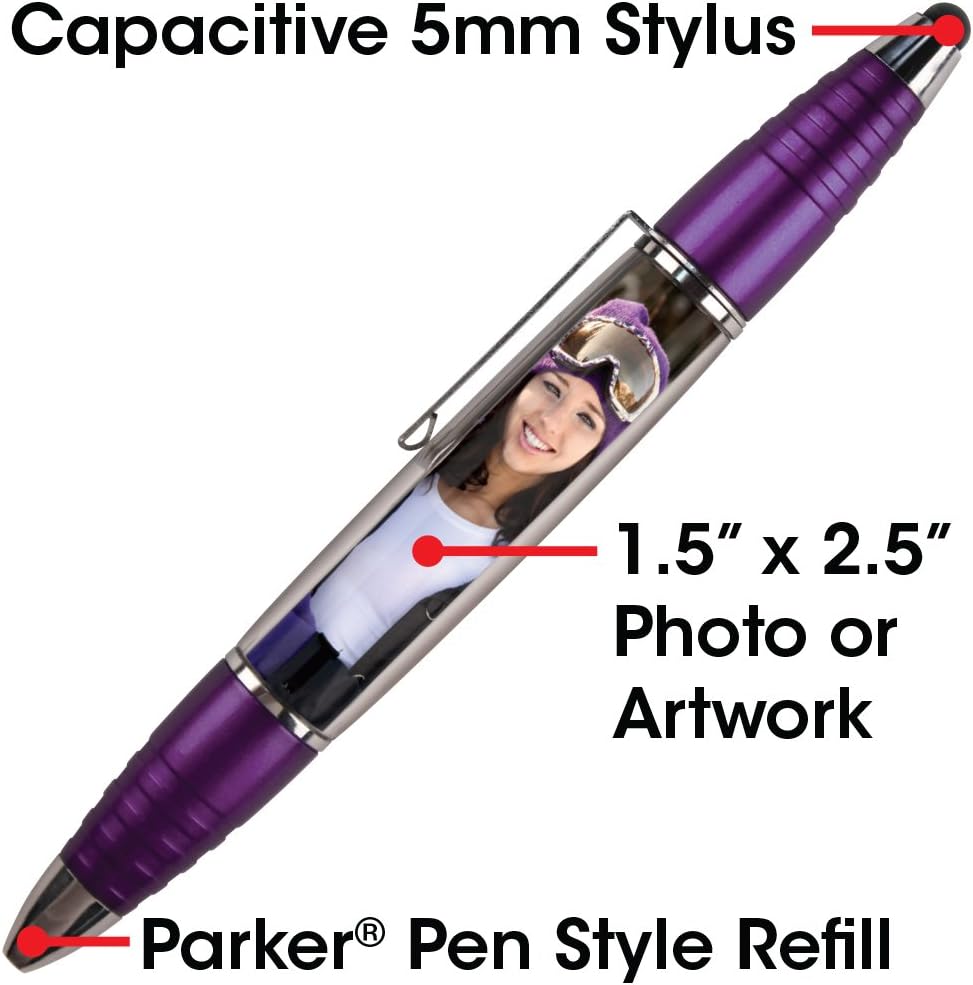 PixStylus 2 in 1 Personalized Pen and Stylus Combo - DIY, Just Insert a Photo or Create Your Own Custom Insert Online,