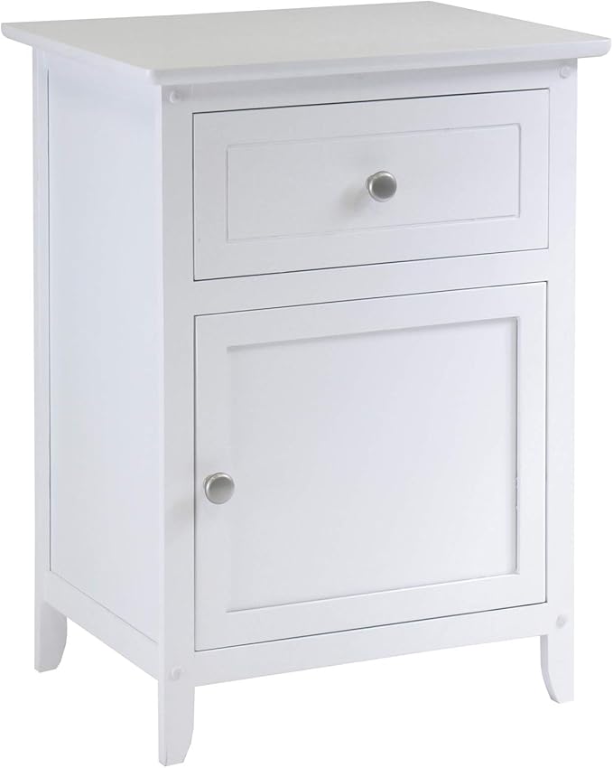 Winsome Eugene Accent Table/Nightstand, for Living Room, Den, Bedroom, White