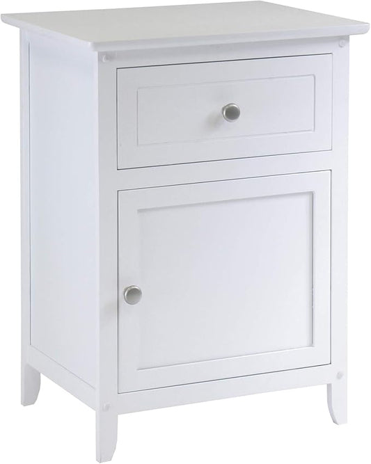Winsome Eugene Accent Table/Nightstand, for Living Room, Den, Bedroom, White
