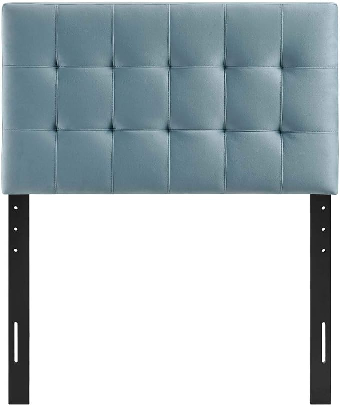 Modway Lily Biscuit Tufted Twin Performance Velvet Headboard, Light Blue