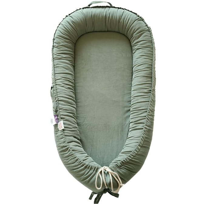 Infant Lounger, Baby Nest Cover for Baby Girls & Boys, Newborn Essentials for Baby 0-18+ Months, 100% Cotton Breathable (Sage Green, Corduroy)