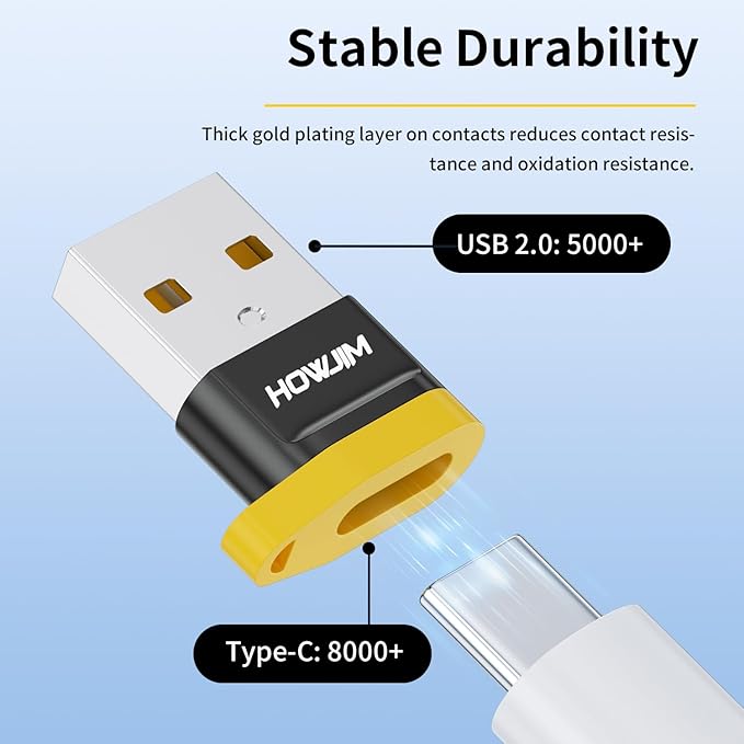 USB to USB C Adapter 2 Pack,USB C Female to USB 2.0 Male OTG Adapter,3A Fast Charge 480Mbps Data Transfer for M-acBook,Pad,Phone 15 16 17,G-alaxy,A-pple Watch,A-irpods,Anti-Lost Lanyard Black