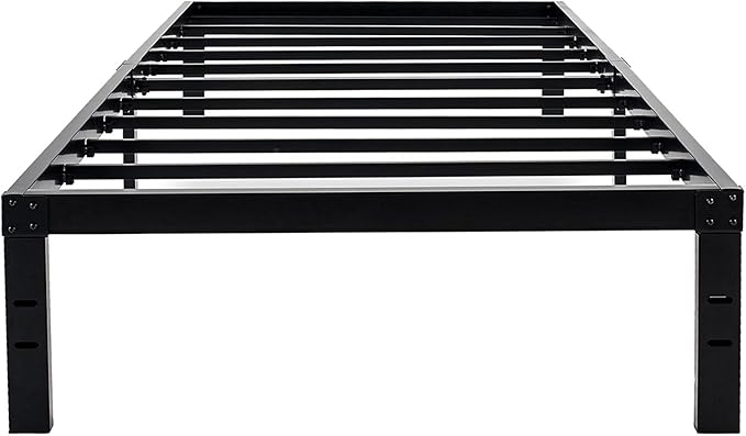 45MinST 14 Inch Reinforced Platform Bed Frame/3500lbs Heavy Duty/Easy Assembly Mattress Foundation/Steel Slat/Noise Free/No Box Spring Needed, Twin XL