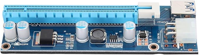 Richer-R Mini PCI-E to PCI Express 16x Extender, Riser Adapter with SATA Power Cord for Video Card Mining, USB, Linux, Personal Computer, Laptop