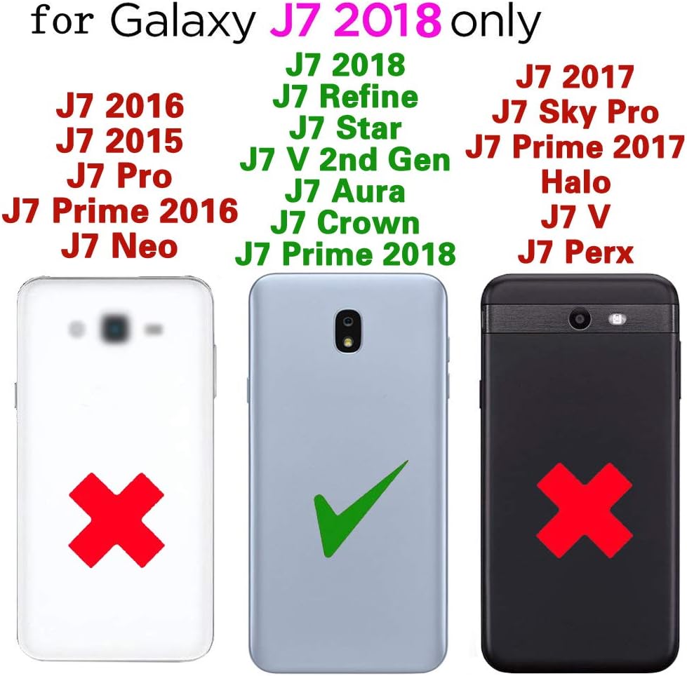 Samsung Galaxy J7 Star J7 Refine J7 2018 J7V V 2nd Gen J737V Phone Case with Tempered Glass Screen Protector