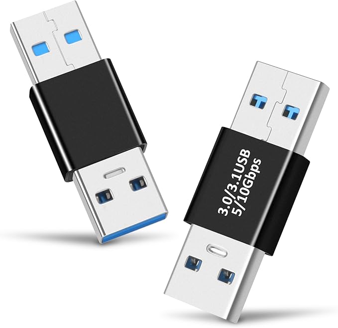 2 Pack USB 3.0/3.1 Male to Male Adapter and OTG 3.0 USB A to A Adapter, Extension or Expansion