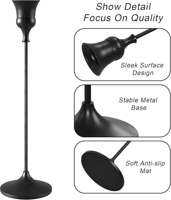 Candlestick Holders Black, 9 Packs Taper Candle Holder for Candlesticks, Candle Sticks Holder Decor for Home Decor