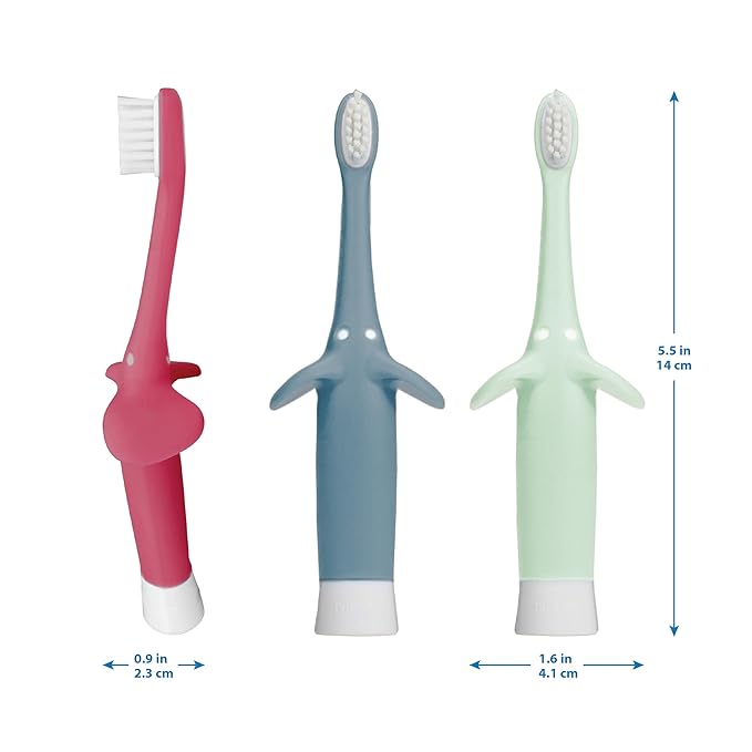 Dr. Brown's Infant-to-Toddler Toothbrush Set, 1.4 Ounce, Pink