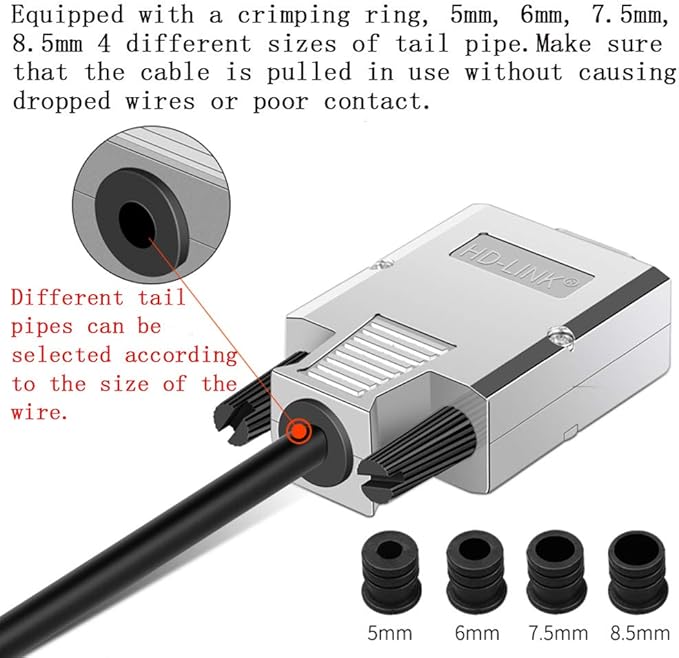 2PCS DB9 Breakout Connector, Solderfree Metal Shell RS232 D-SUB Serial to 9-Pin Port Terminal Male Adapter Connector Breakout Board with Case