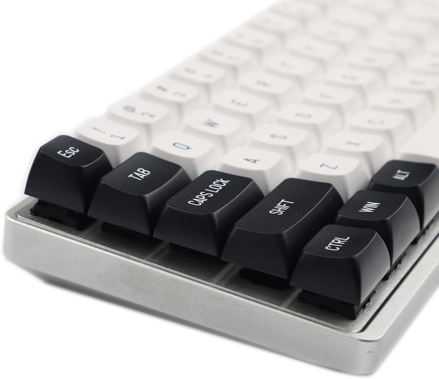 YMDK YSA Ball Shape Double Shot PBT Keycaps for MX Keyboard, 104 87 61 Melody 96 KBD75 ID80 GK64 SP84 (Black White Mix)