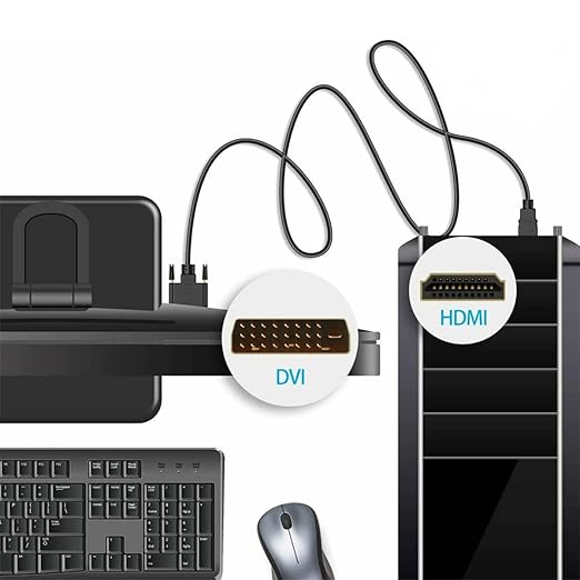 MMOBIEL HDMI to DVI Cable Adapter – Bi-Directional DVI-D Dual Link to HDMI Cable Converter Supports All High Resolution LCD and LED Monitors and Tv’s 1080p High-Speed Gold Connectors - 6ft 7in /2m