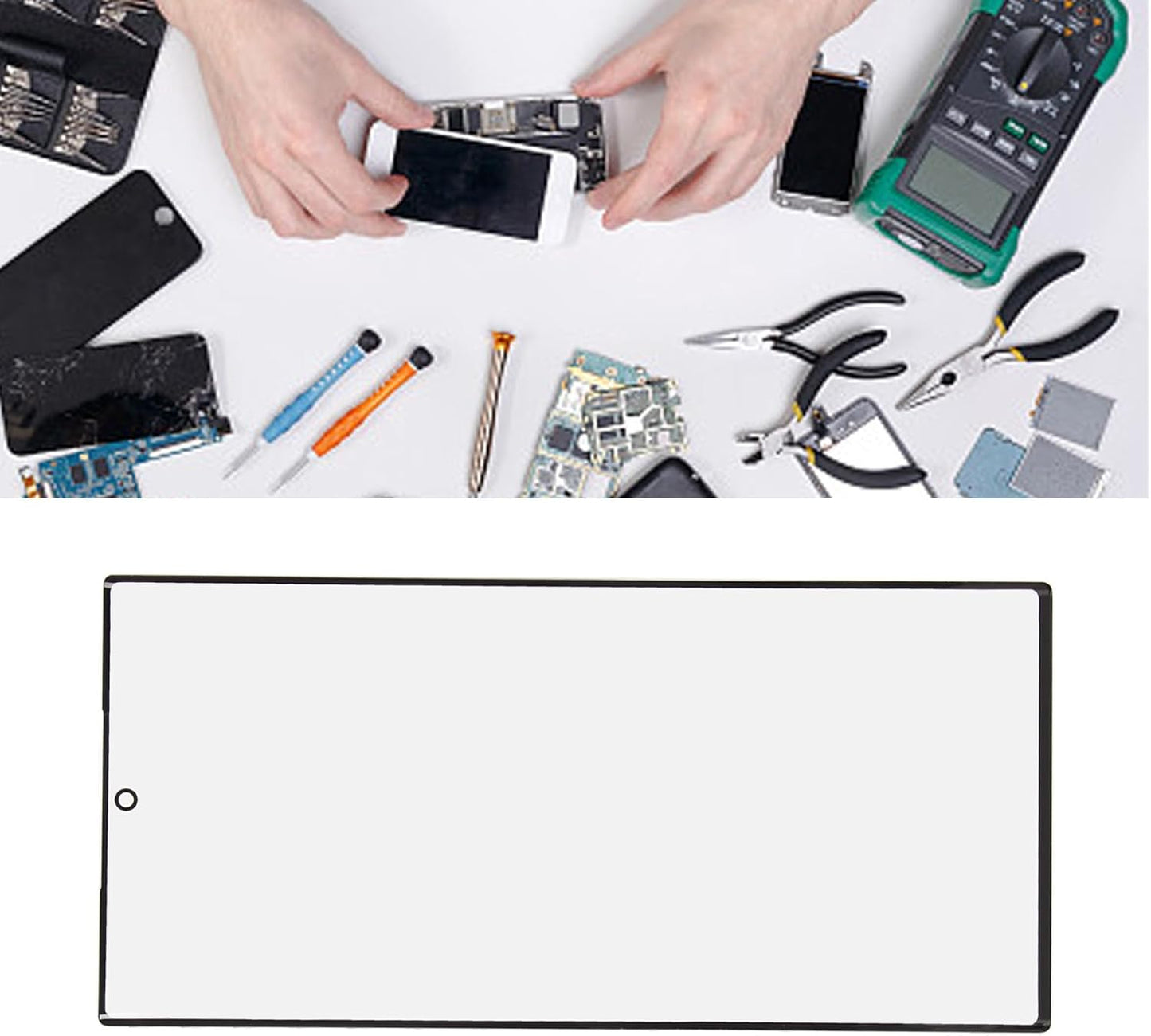 Front Outer Glass Screen Replacement Kit for Galaxy S23 Ultra, Phone Screen Assembly with Repair Tools