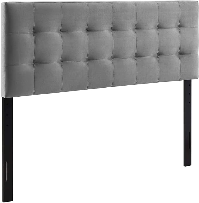Modway Lily Biscuit Tufted Full Performance Velvet Headboard, Gray