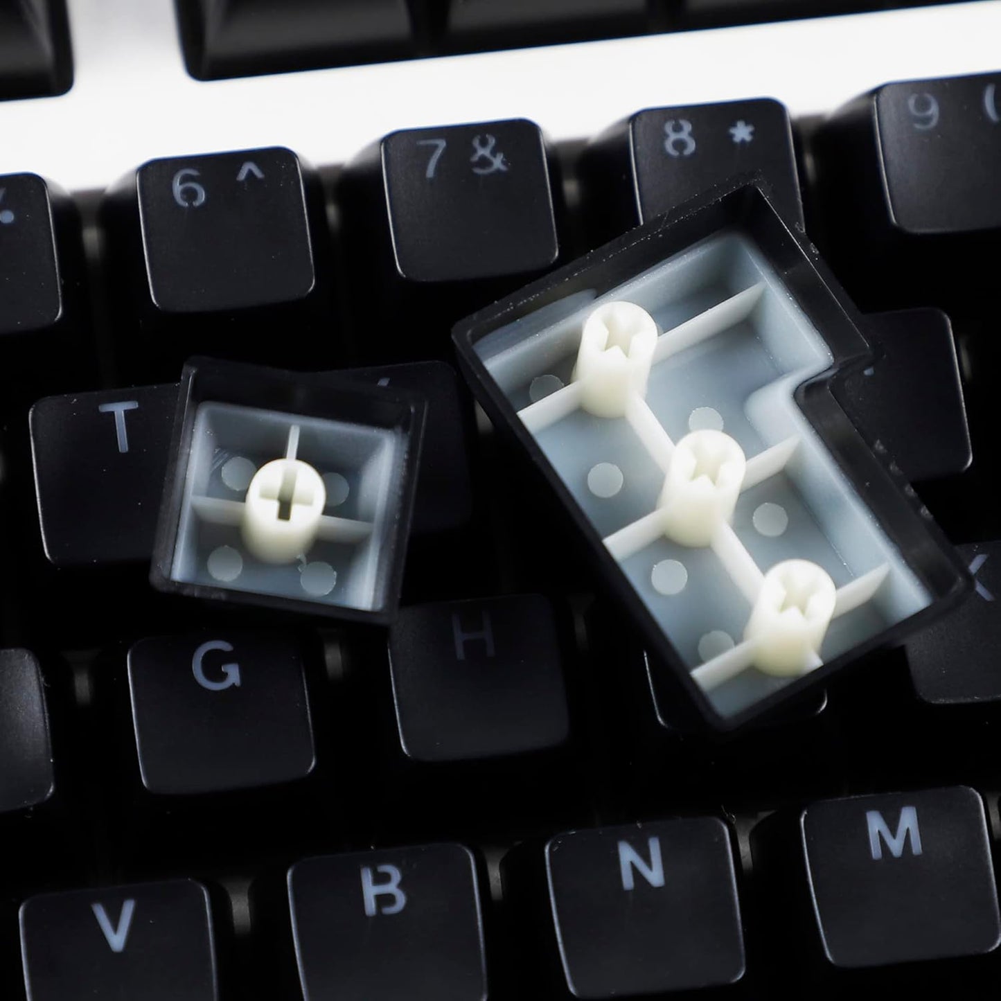 YMDK 104 Key SA Profile ANSI ISO Double Shot Keycaps for Standard MX 104 87 61 Keyboard (Black)
