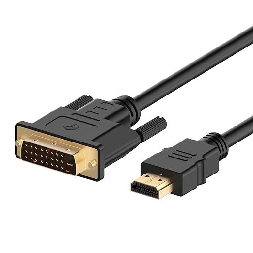 Rankie HDMI to DVI Cable, Male to Male CL3 Rated High Speed Bi-Directional, 6 Feet (Black)