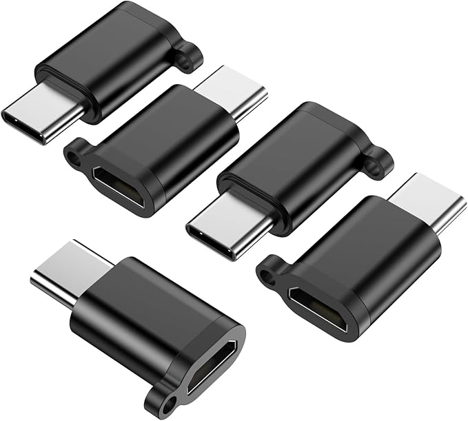 Fidioto (5Pack) Micro USB to USB C Adapter, USB C Male to Micro USB Female Adapter Support Charging & Data TransferCompatible with Galaxy S10 S9 S8 Plus iPhone 16/15 Pro/16 Plus/Note 9/8 etc