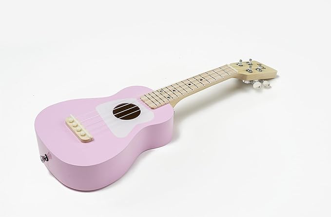 Loog Wood Soprano Ukulele for Kids & Beginners, App & Lessons, All Ages (Pink)