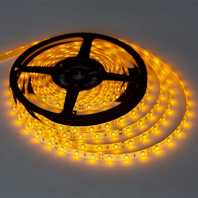 XINKAITE Waterproof Led Strip Lights 16.4 Ft (5M) 300leds 60leds/m White Flexible Tape Lighting Tape Lights for Boats, Bathroom,Mirror,Ceiling and Outdoor, Power Supply not Included (Orange)