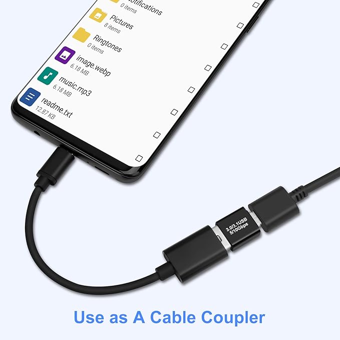 USB 3.0/3.1 Male to USB-C Male Adapter (2 Pack), OTG 3.0/3.1 USB A to Type-C Adapter, Fast Data Transfer up to Gen2 10Gbps, USB C Connector Connection or Data Cable Extension