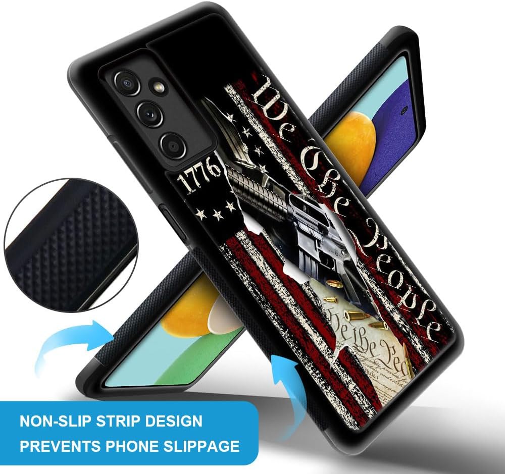 DJSOK Samsung Galaxy A13 5G Case, Classic American Flag 1776 Design, Luxury Pattern Back & Soft Silicone