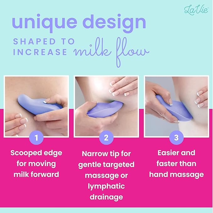 LaVie Warming Lactation Massager 3-in-1 Adjustable Heat + Vibration for Breastfeeding, Nursing, Pumping, Essential Support for Improved Milk Flow