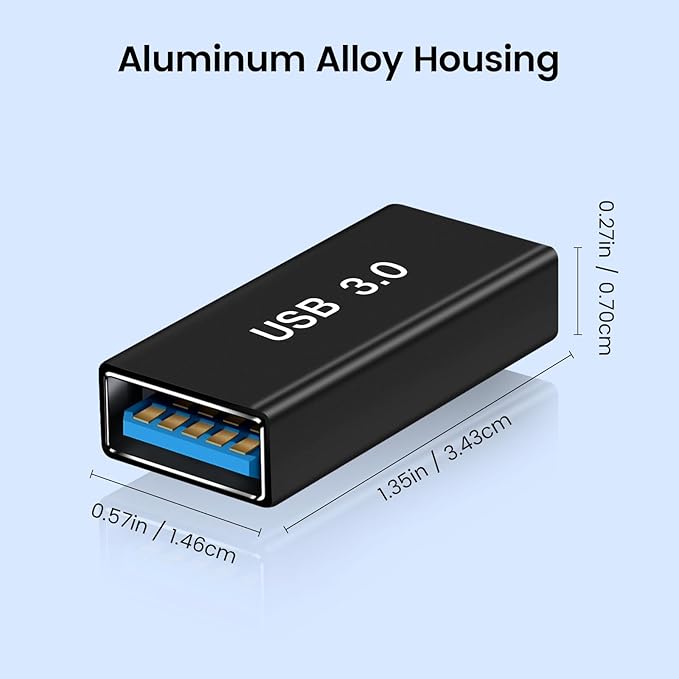 USB Female to Female Adapter (2 Pack), USB 3.0 to Type A Coupler for Connecting Two USBA Male Ends Converter Devices, Extender Connector, USB3.0 Expansion Adapters