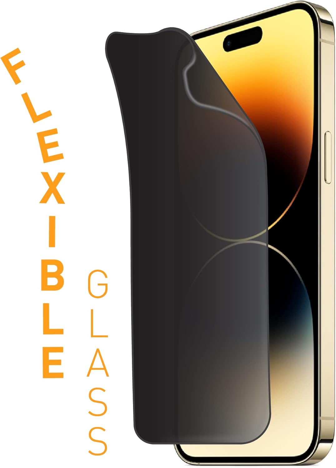iPhone 14 Pro Max ARMOR Flexible Glass Screen Protector, 9H Privacy Guard for ultimate protection.