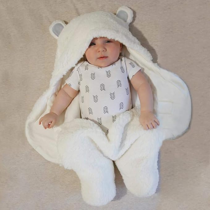 Jam Naturals-Cute Bear Organic Newborn Swaddle Wrap-Gender Neutral Soft Baby Blanket, Newborn Baby Registry Gift(Grey 0-3m)