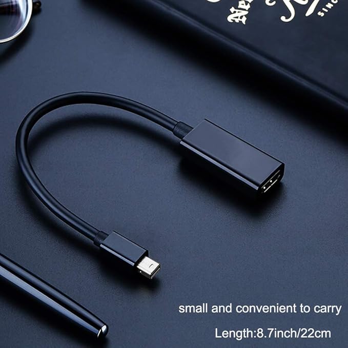 QCEs Mini DisplayPort to HDMI Adapter, Thunderblot to HDMI Cable Adapter Compatible with Apple MacBook Air Pro, iMac,Microsoft Surface Pro Dock to TV/Monitor/Projector Black
